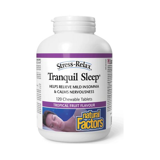Natural Factors Tranquil Sleep Tropical Fruit Stress-Relax 120 Chewables