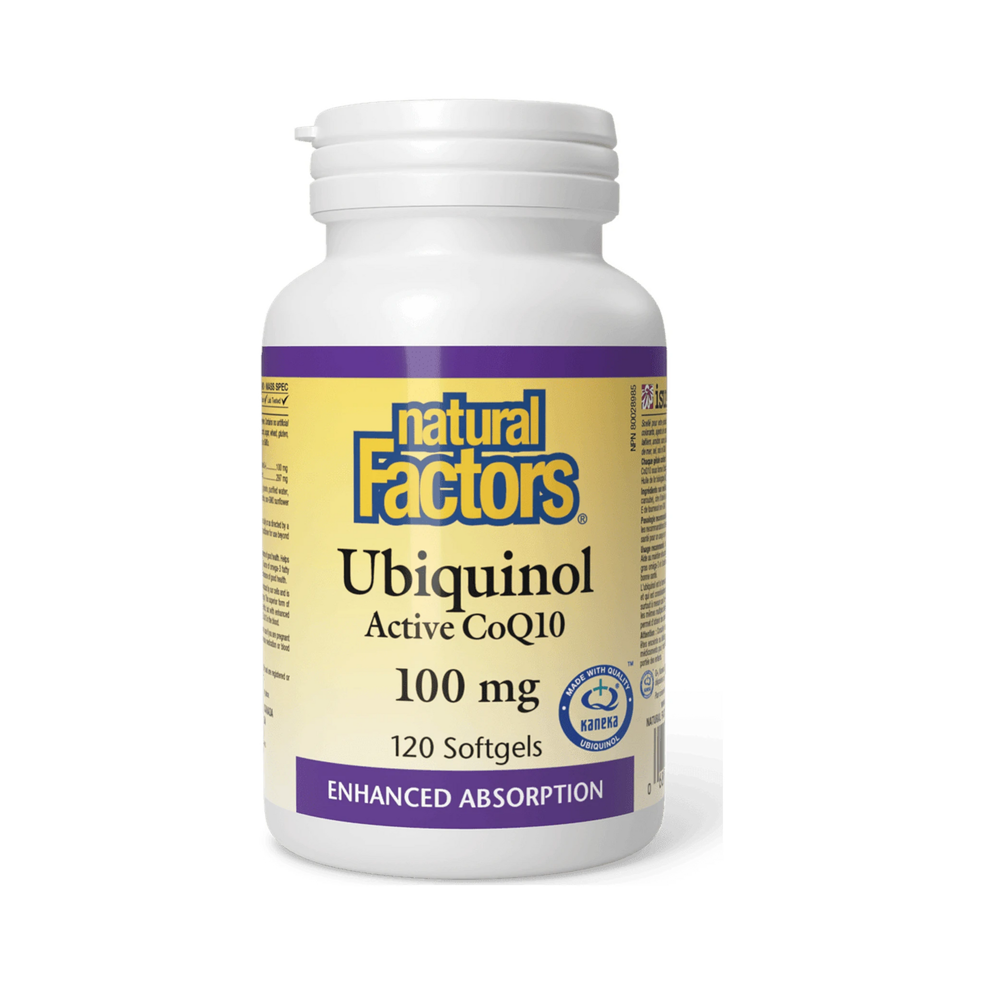 Natural Factors Ubiquinol Active CoQ10 100mg 120 Softgels