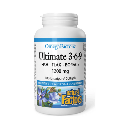Natural Factors Ultimate 3 6 9 1200mg OmegaFactors 180 Softgels