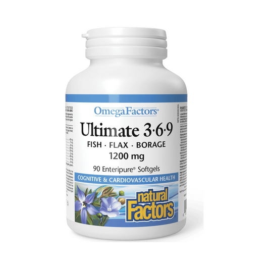 Natural Factors Ultimate 3 6 9 1200mg OmegaFactors 90 Softgels