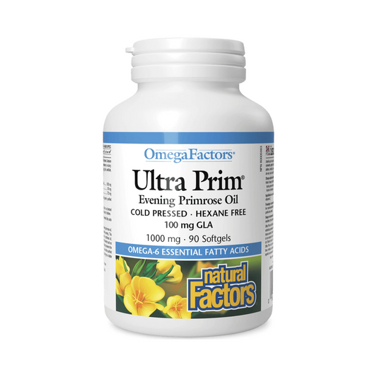 Natural Factors Ultra Prim Evening Primrose Oil 1000mg OmegaFactors 90 Softgels
