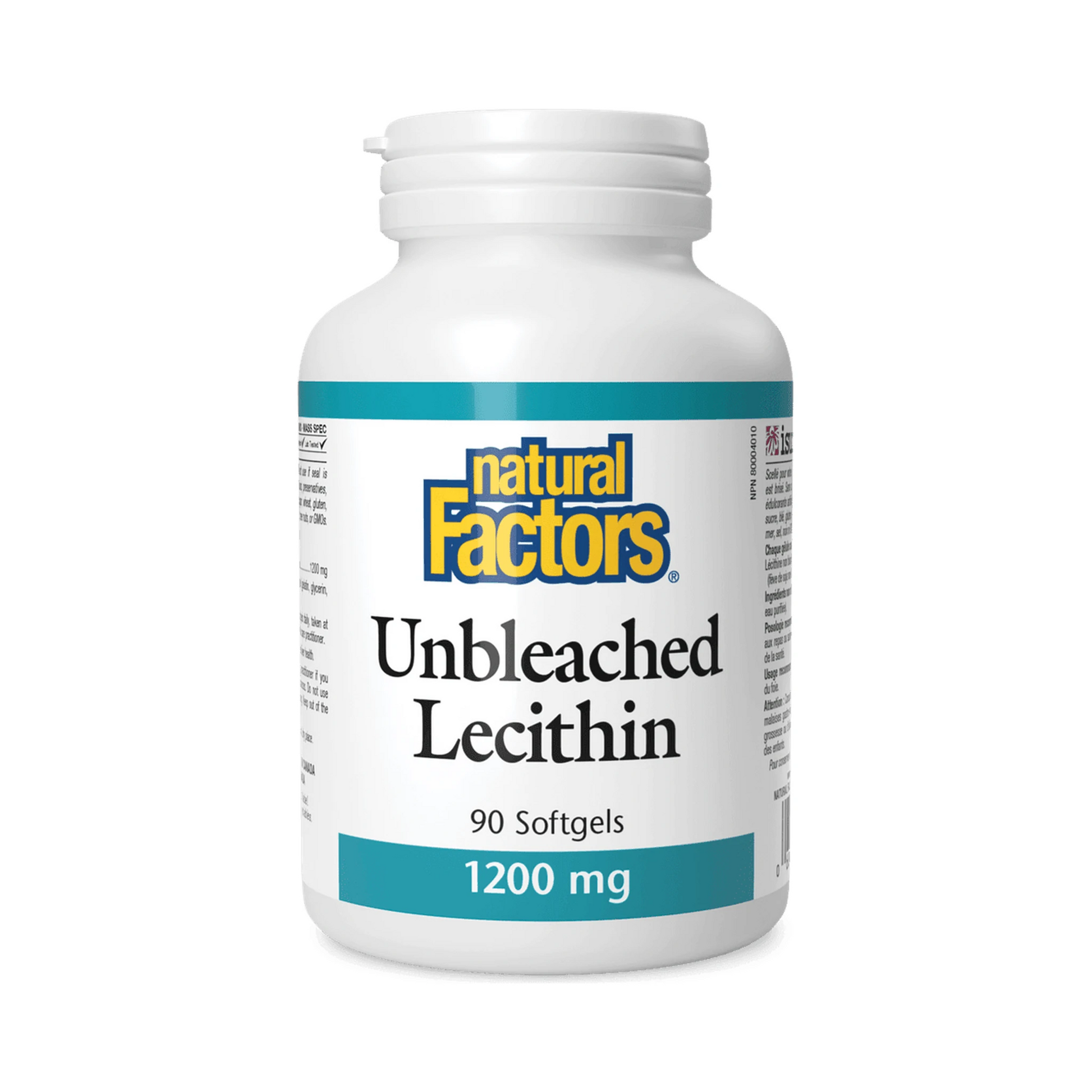 Natural Factors Unbleached Lecithin 1200mg 90 Softgels