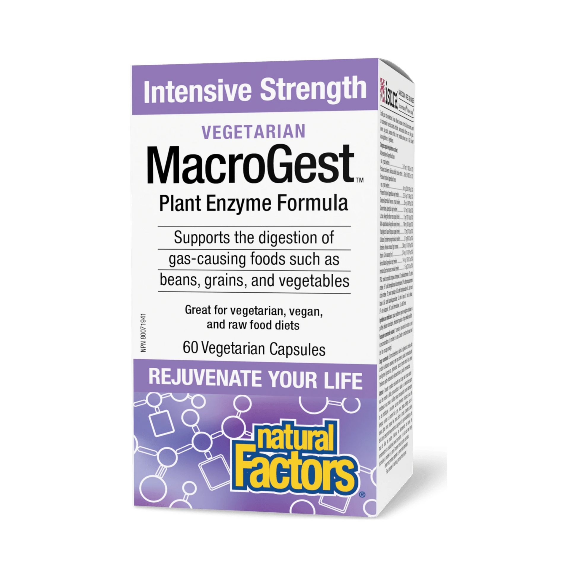 Natural Factors Vegetarian MacroGest Intensive Strength Plant Enzyme Formula 60 Veg Capsules