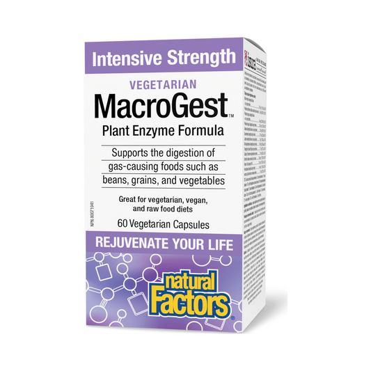 Natural Factors Vegetarian MacroGest Intensive Strength Plant Enzyme Formula 60 Veg Capsules