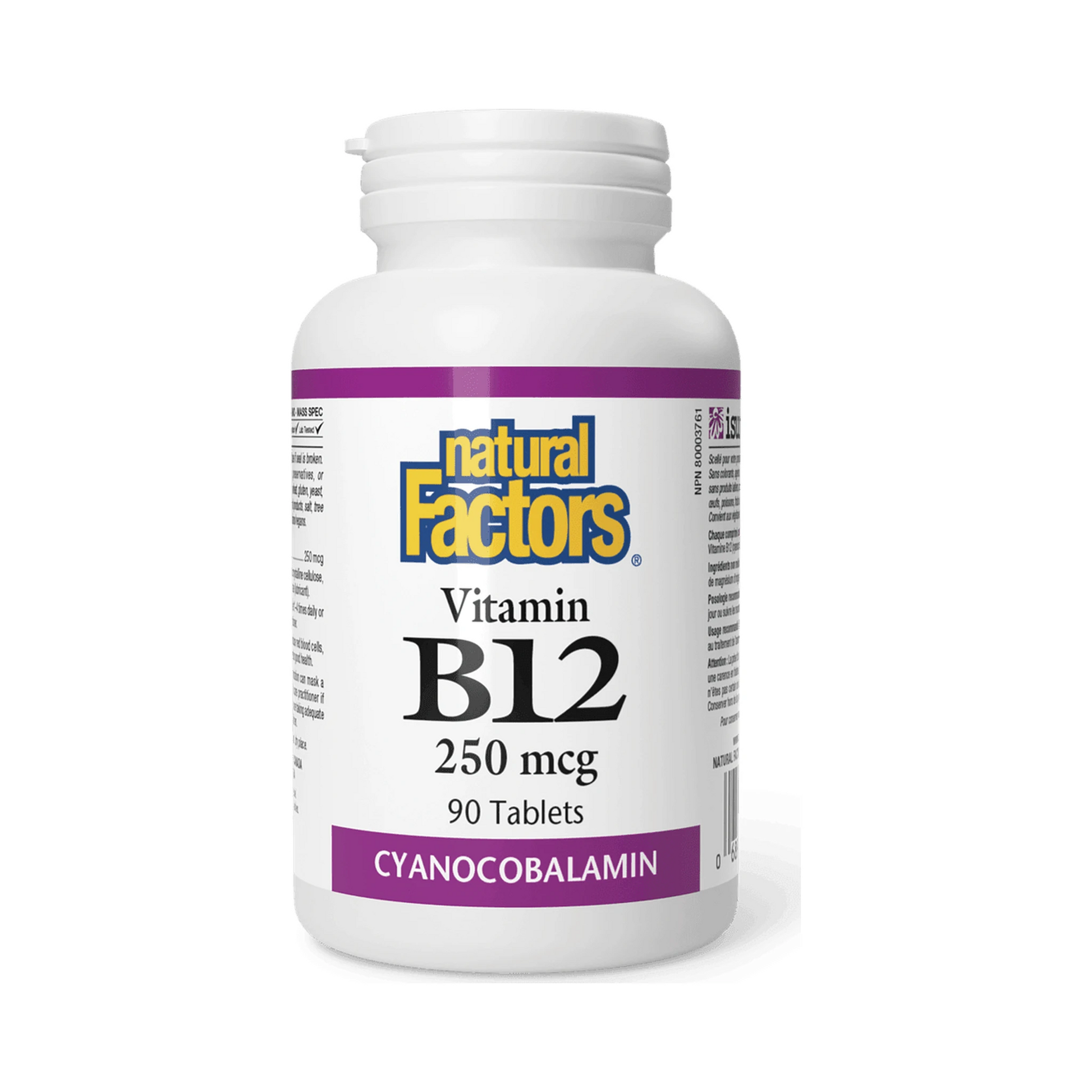 Natural Factors Vitamin B12 250mcg 90 Tablets