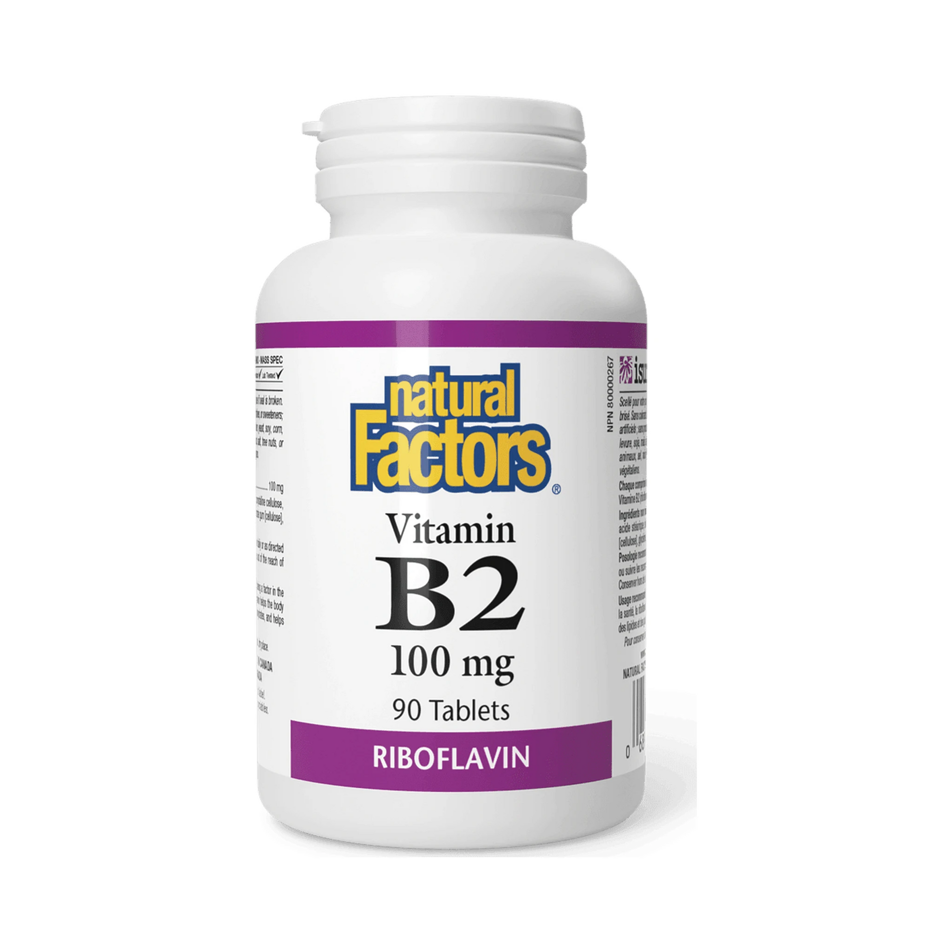 Natural Factors Vitamin B2 100mg 90 Tablets