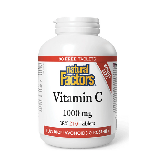 Natural Factors Vitamin C 1000mg Bonus Size 180+30 Tablets