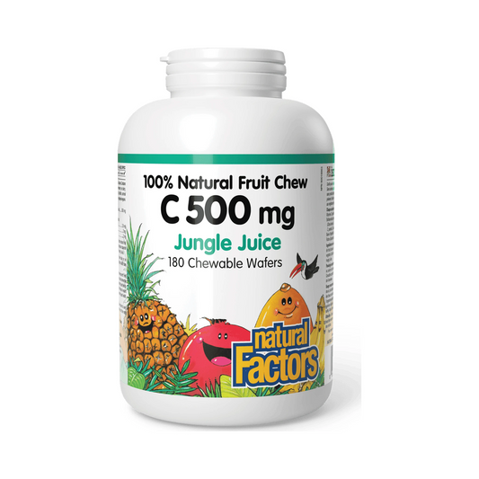 Natural Factors Vitamin C 500mg Jungle Juice 180 Chewable Wafers