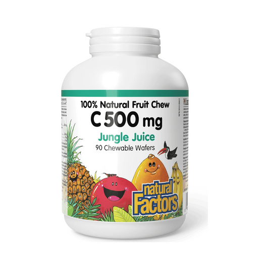 Natural Factors Vitamin C 500mg Jungle Juice 90 Chewable Wafers