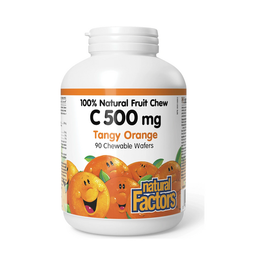 Natural Factors Vitamin C 500mg Tangy Orange 90 Chewable Wafers