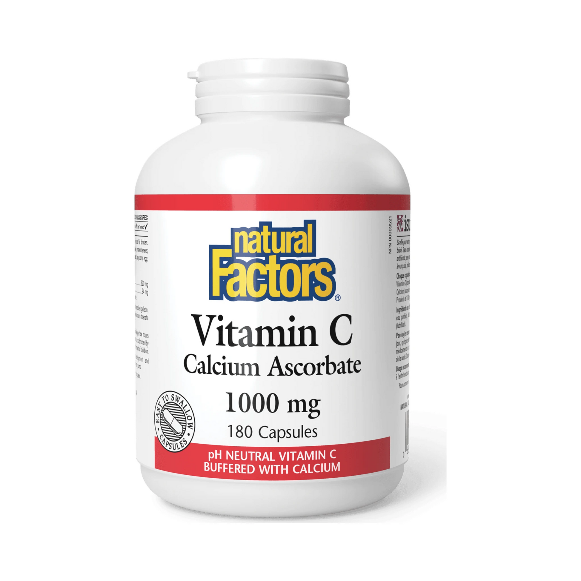 Natural Factors Vitamin C Calcium Ascorbate 1000mg 180 Capsules