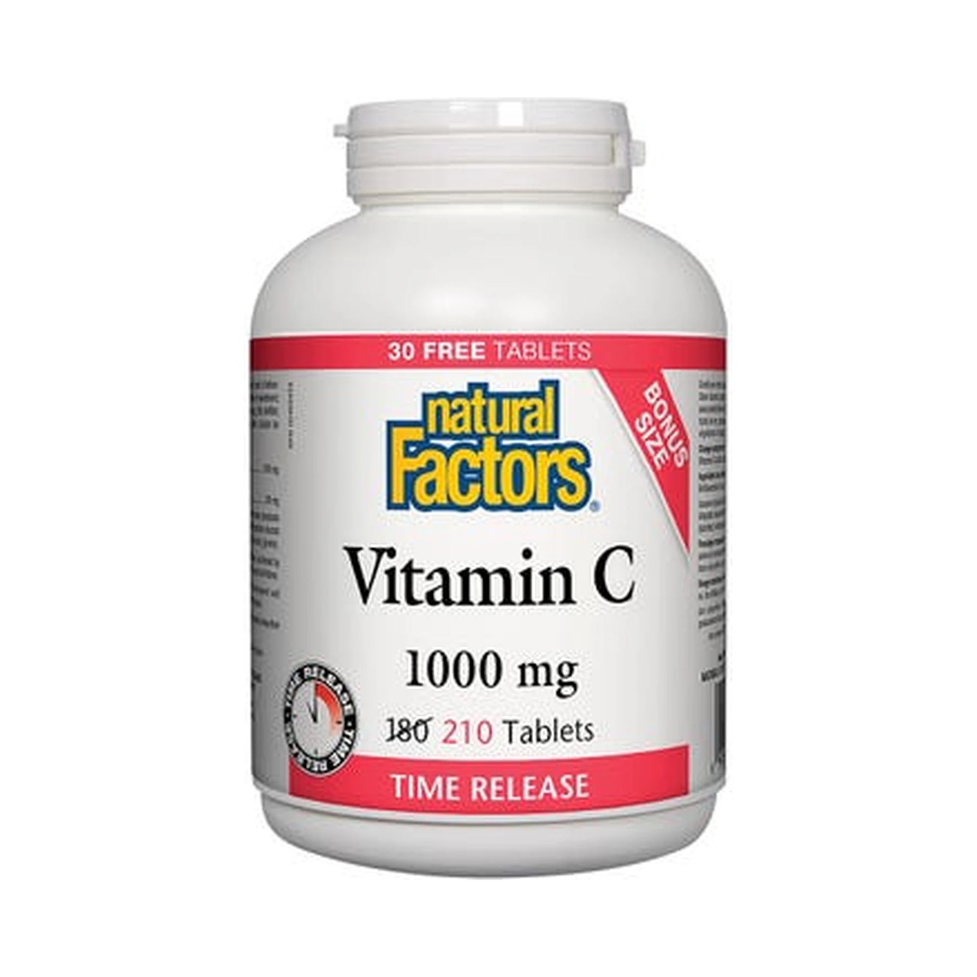 Natural Factors Vitamin C Time Release 1000mg Bonus Size 180+30 Tablets
