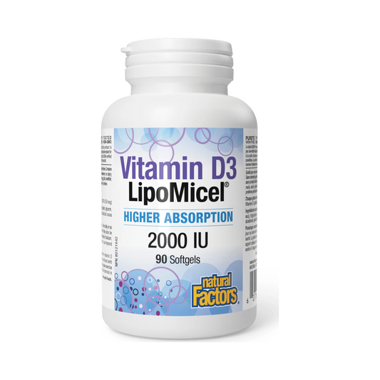 Natural Factors Vitamin D3 LipoMicel 2000IU 90 Softgels