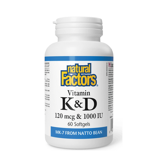 Natural Factors Vitamin K+D 120mcg/1000IU 60 Softgels