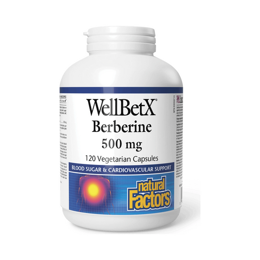 Natural Factors WellBetX Berberine 500mg 120 Veg Capsules