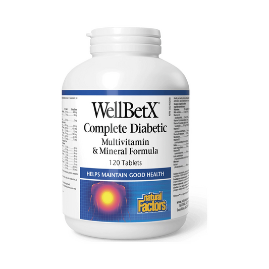 Natural Factors WellBetX Complete Diabetic Multivitamin & Mineral Formula 120 Tablets