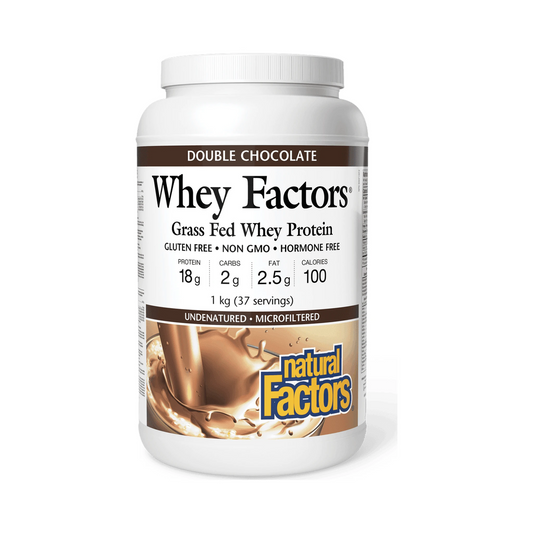 Natural Factors Whey Factors Grass Fed Whey Protein Double Chocolate 1kg