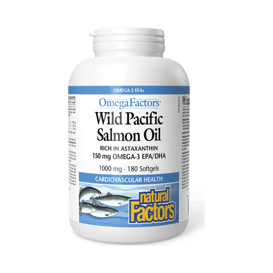 Natural Factors Wild Pacific Salmon Oil 1000mg  90 Softgels