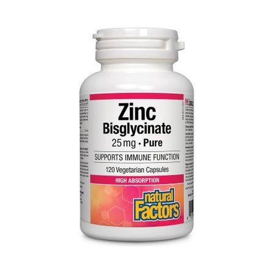 Natural Factors Zinc Bisglycinate 25mg 120 Veg Capsules