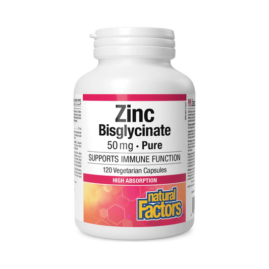Natural Factors Zinc Bisglycinate 50mg 120 Veg Capsules