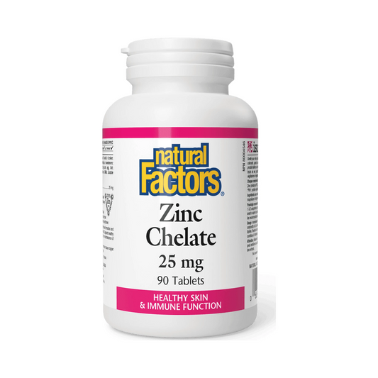 Natural Factors Zinc Chelate 25mg 90 Tablets