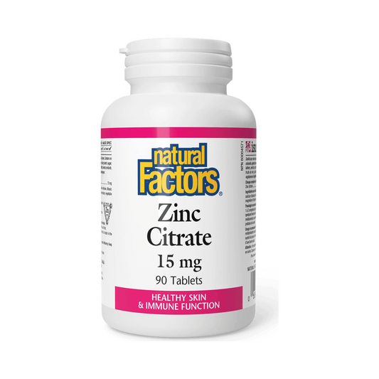 Natural Factors Zinc Citrate 15mg 90 Tablets