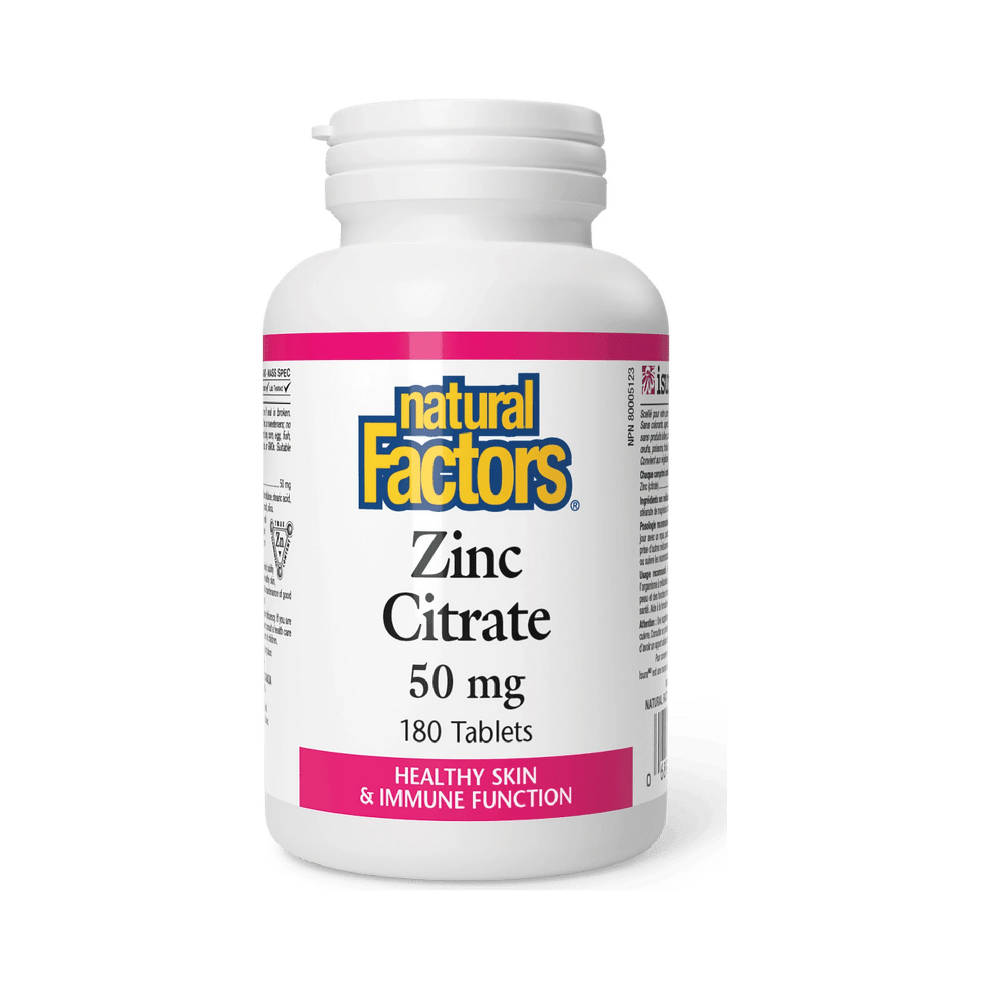 Natural Factors Zinc Citrate 50mg 180 Tablets