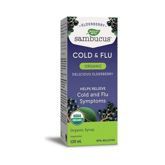 Nature's Way Sambucus Organic Elderberry Cold & Flu Syrup120mL