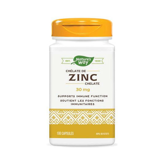 Nature's Way Zinc Chelate 30mg 100 Capsules