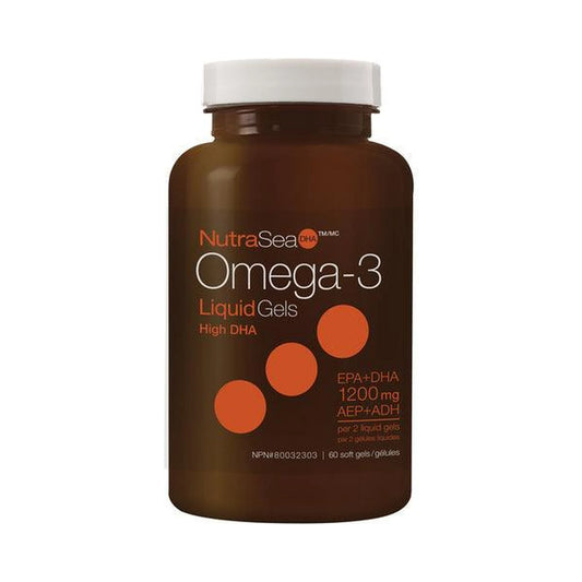 NutraSea Omega-3 High DHA Fresh Mint 60 Softgels