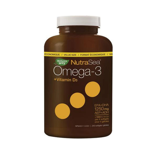 NutraSea+D Omega-3 Lemon 240 Softgels