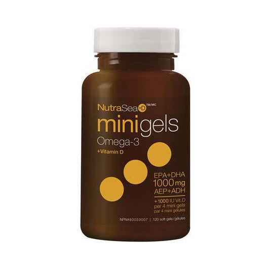 NutraSea+D Omega-3 Mini Gels Fresh Mint 120 Mini Softgels