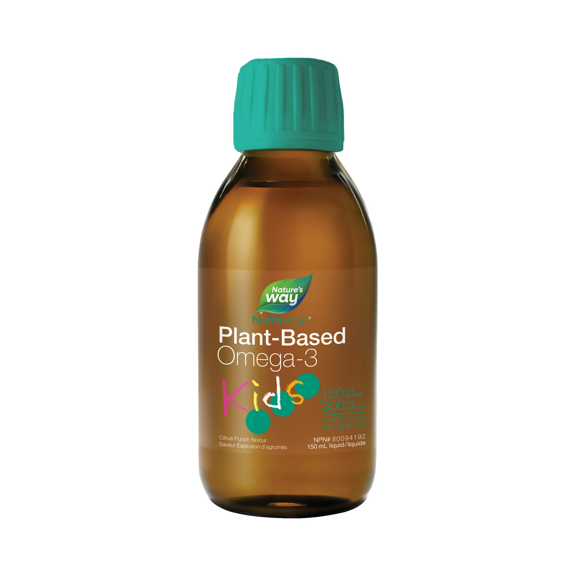 NutraVege Kids Omega-3+D Plant Based Citrus Punch 150mL