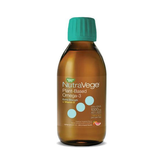 NutraVege Omega-3+D Plant Based Extra Strength Grapefruit Tangerine 200mL