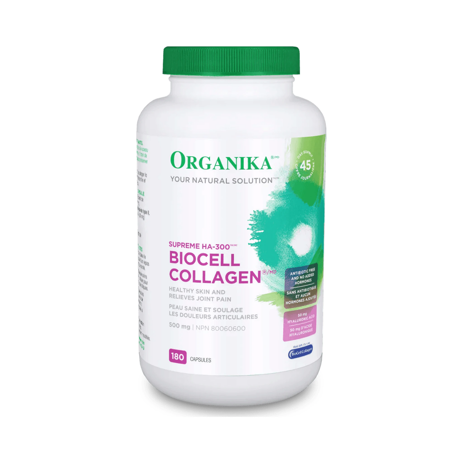 Organika Biocell Collagen 500mg 180 Capsules