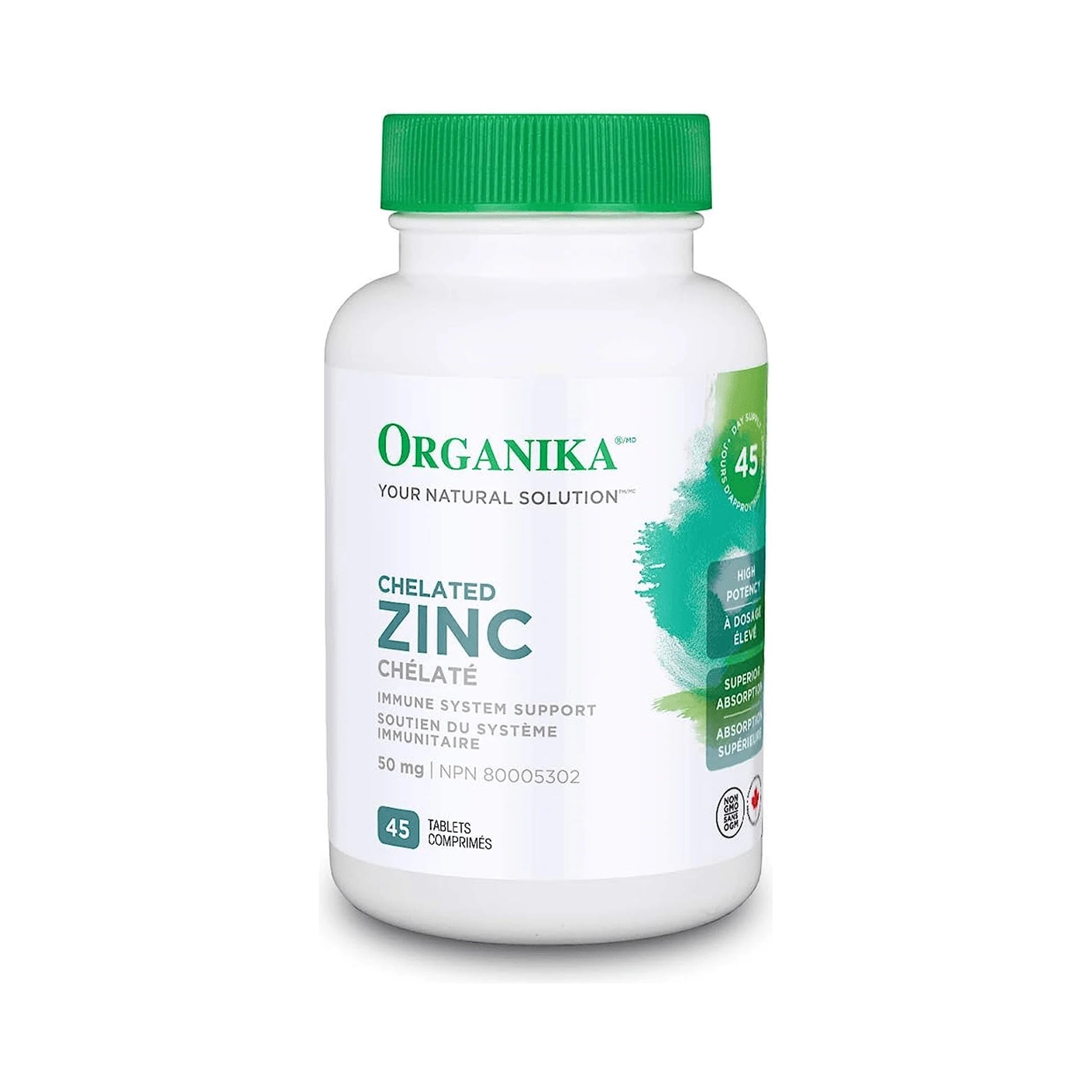 Organika Chelated Zinc 50mg 45 Tablets