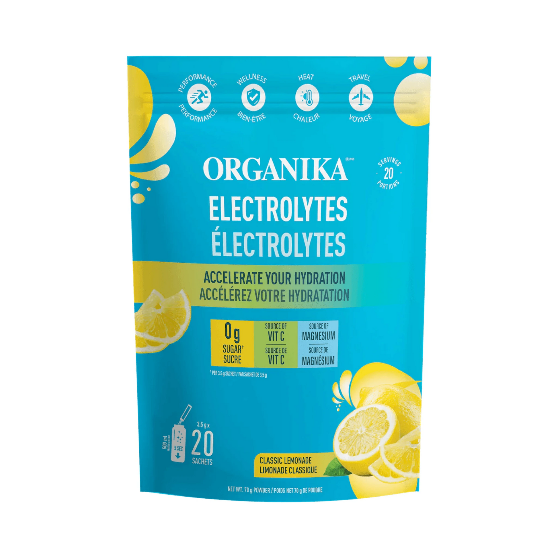 Organika Electrolytes Classic Lemonade 3.5g x20 Sachets