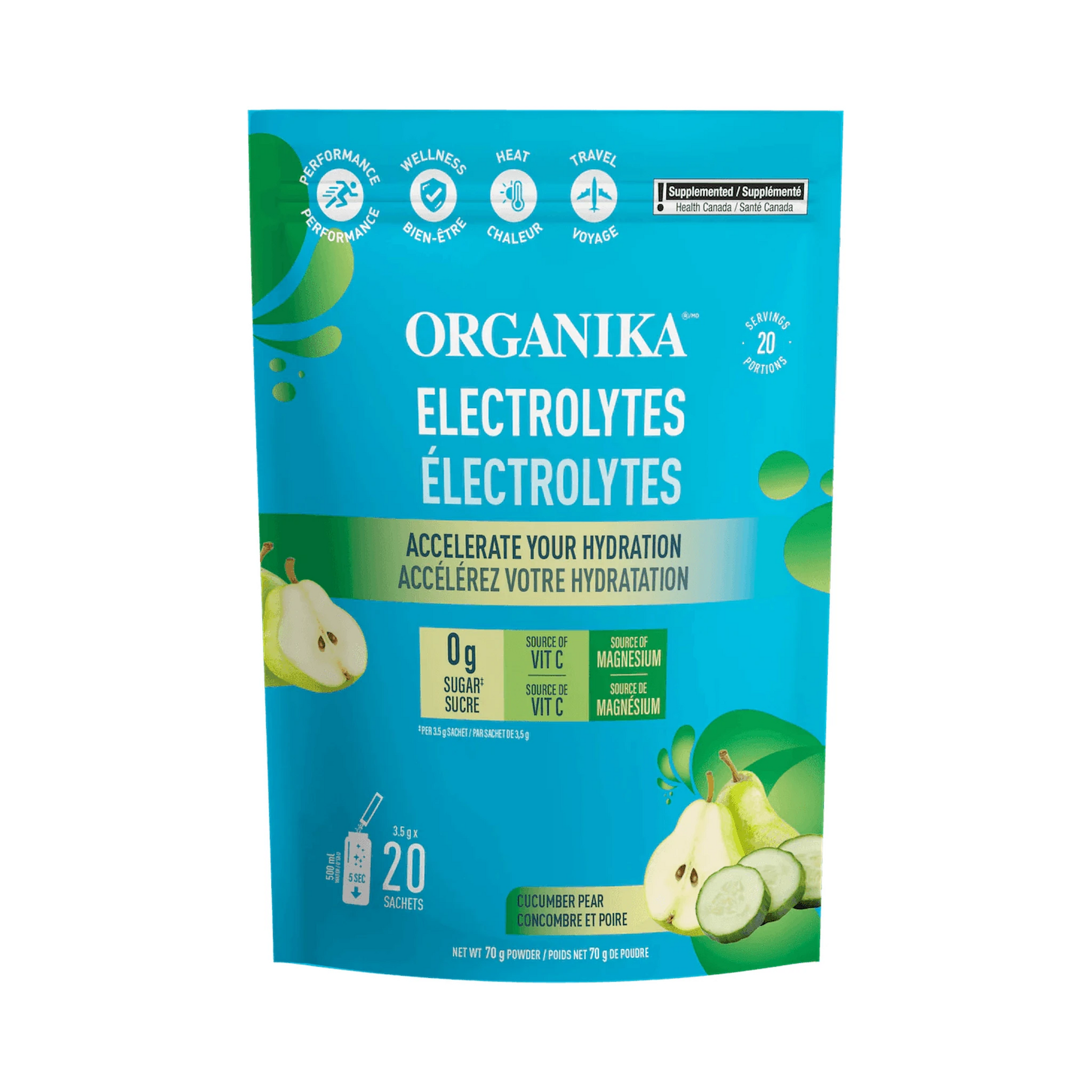 Organika Electrolytes Cucumber Pear 3.5g x20 Sachets