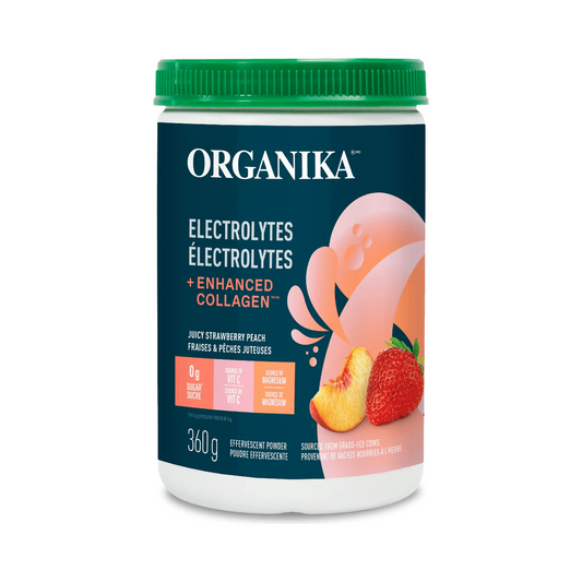 Organika Electrolytes + Enhanced Collagen Juicy Strawberry Peach 360g