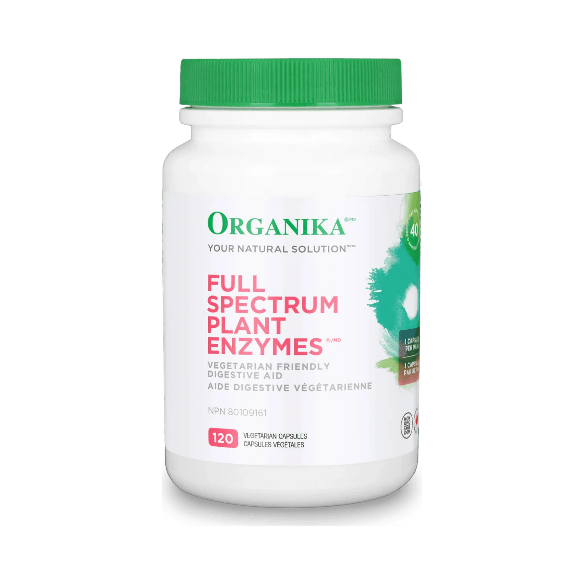 Organika Full Spectrum Plant Enzymes 500mg 120 Veg Capsules