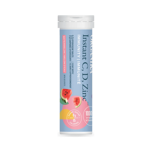Organika Instant C, D, Zinc Immunity Watermelon 10 Tablets
