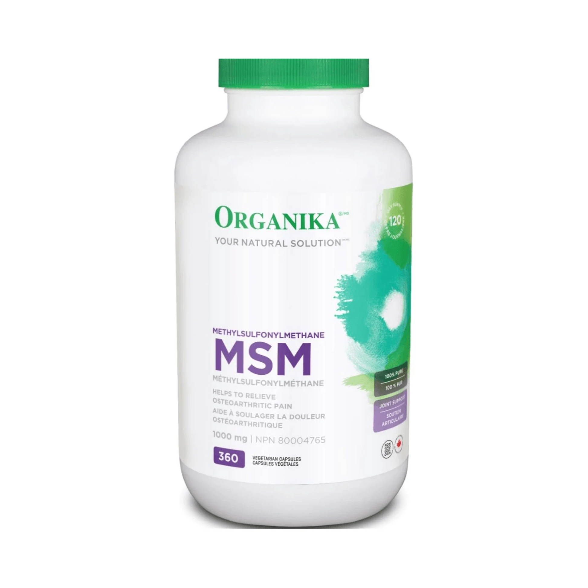 Organika MSM 1000mg 360 Veg Capsules