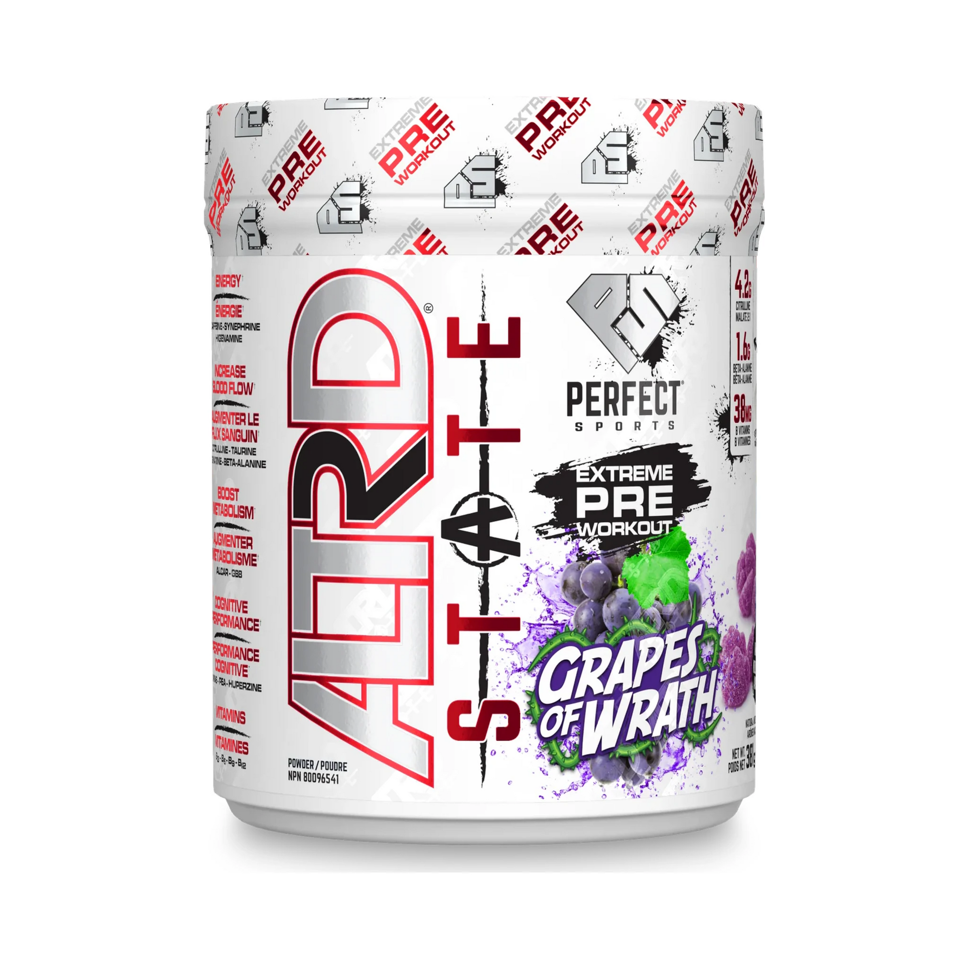 Perfect Sports ALTRD STATE  PreWorkout Grapes of Wrath 381g