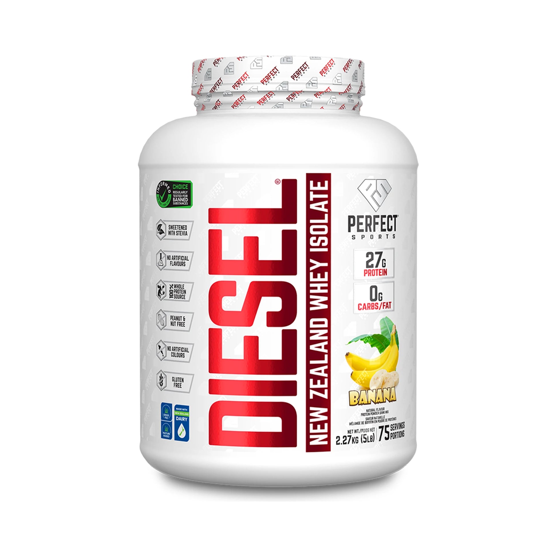 Perfect Sports DIESEL New Zealand Whey Isolate Banana 5lb