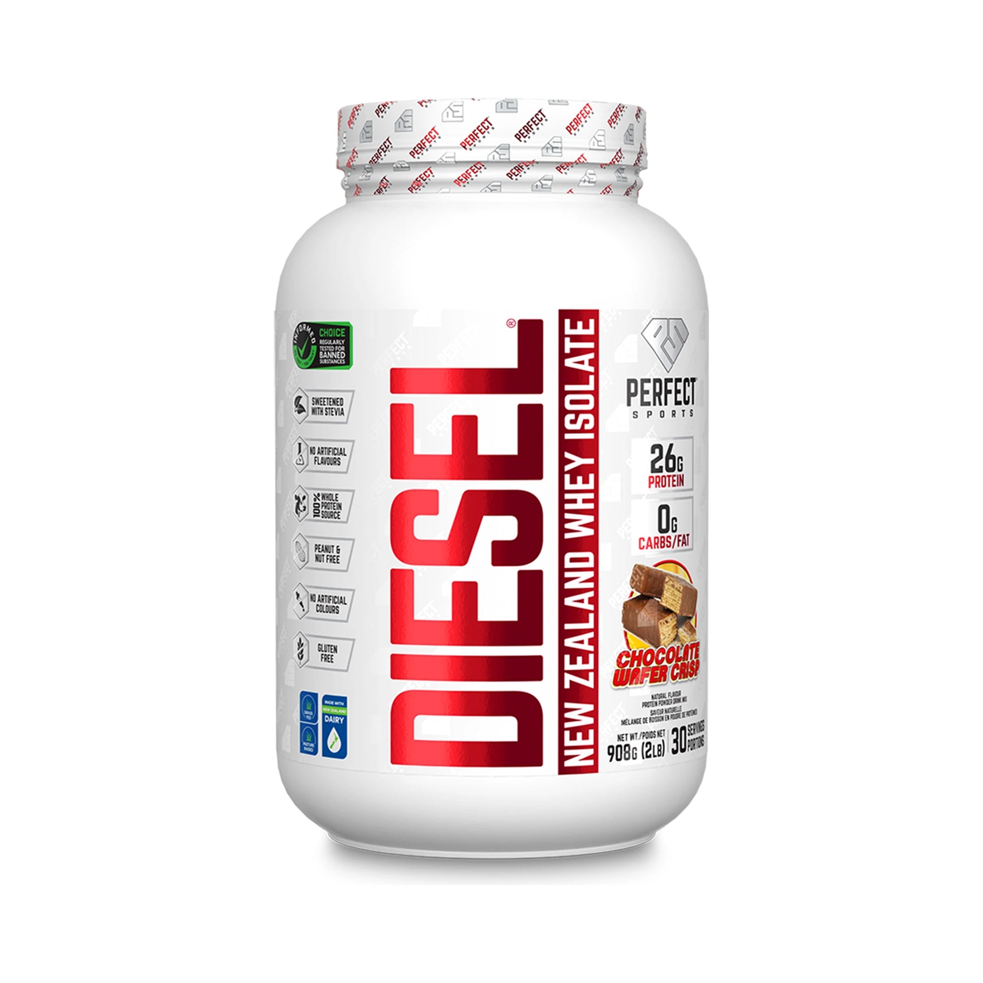 Perfect Sports DIESEL New Zealand Whey Isolate Chocolate Wafer Crisp 2lb