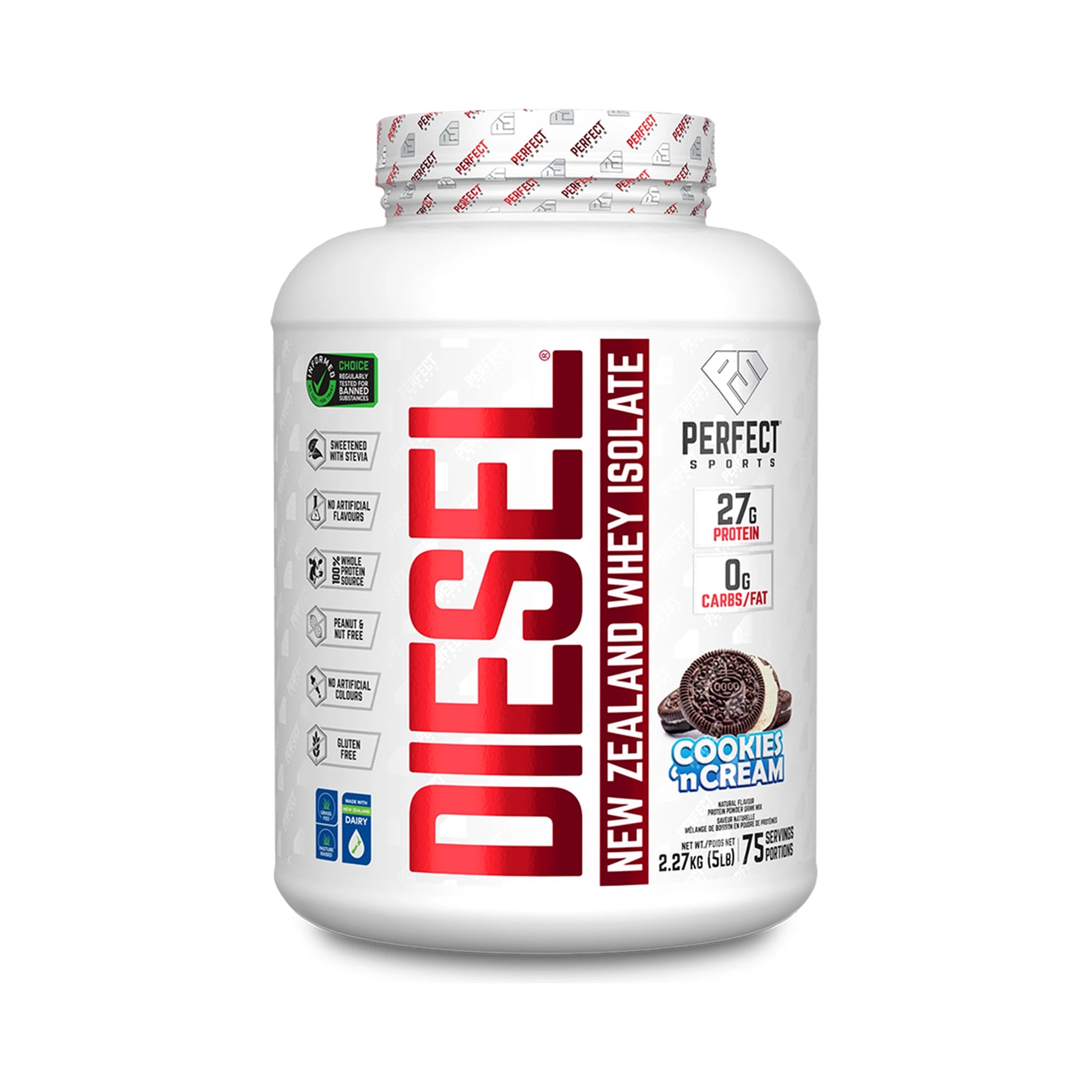 Perfect Sports DIESEL New Zealand Whey Isolate Cookies ‘n Cream 5lb