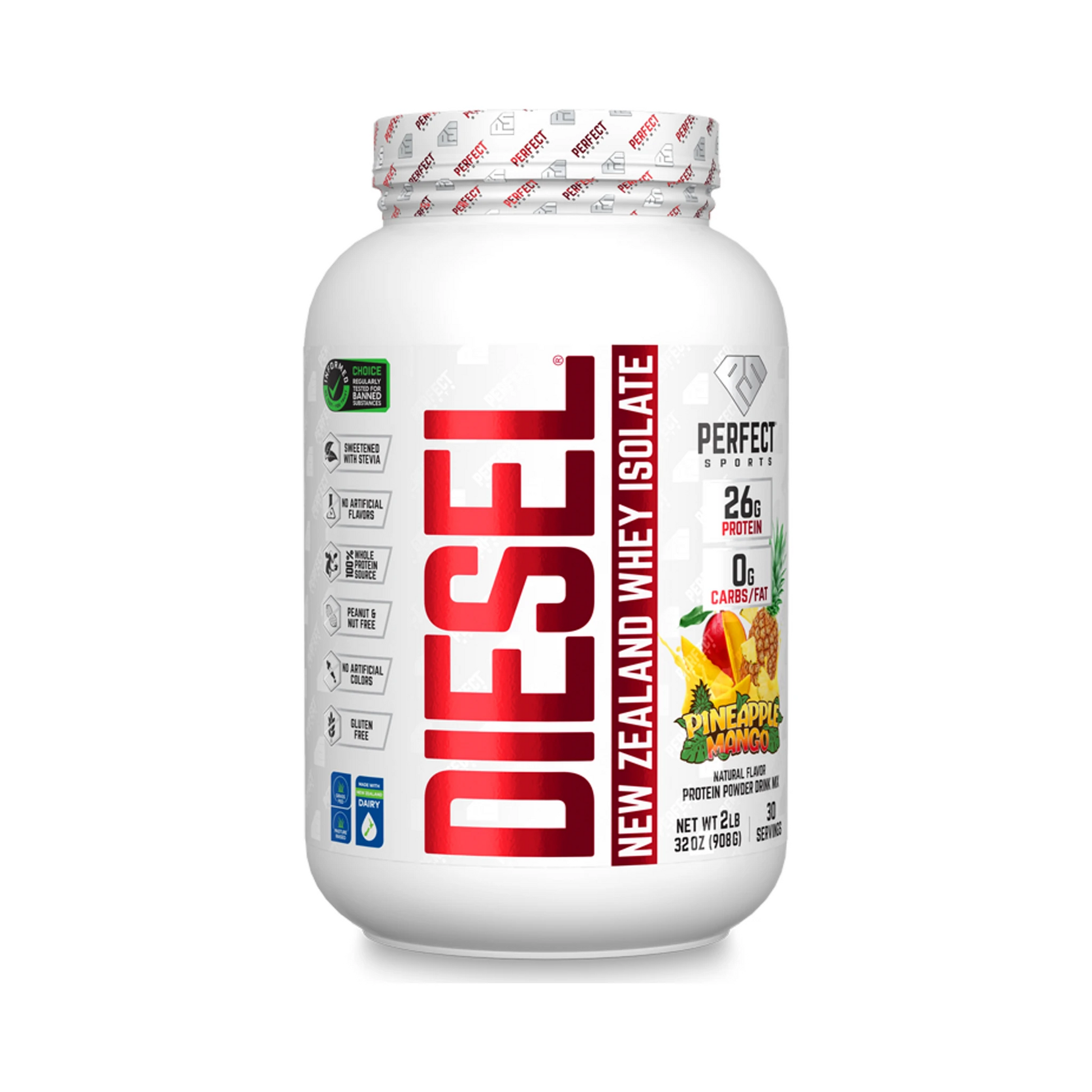 Perfect Sports DIESEL New Zealand Whey Isolate Pinapple Mango 2lb