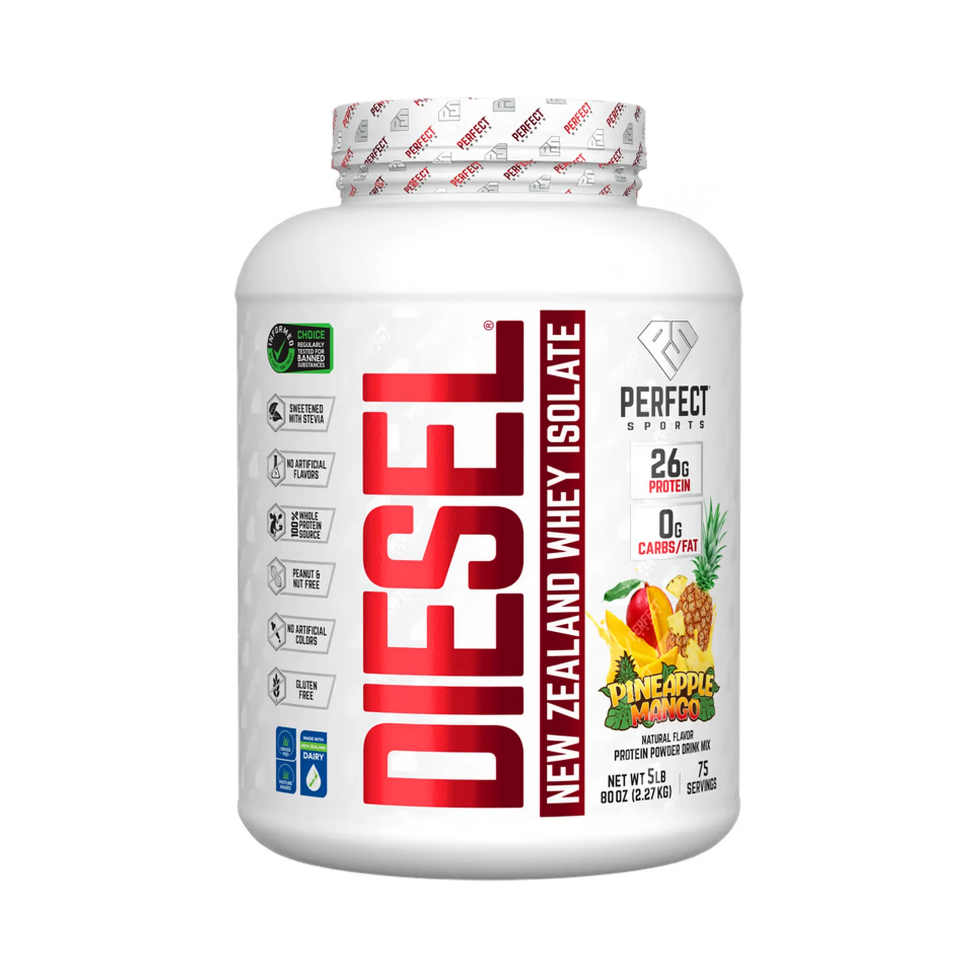Perfect Sports DIESEL New Zealand Whey Isolate Pineapple Mango 5lb