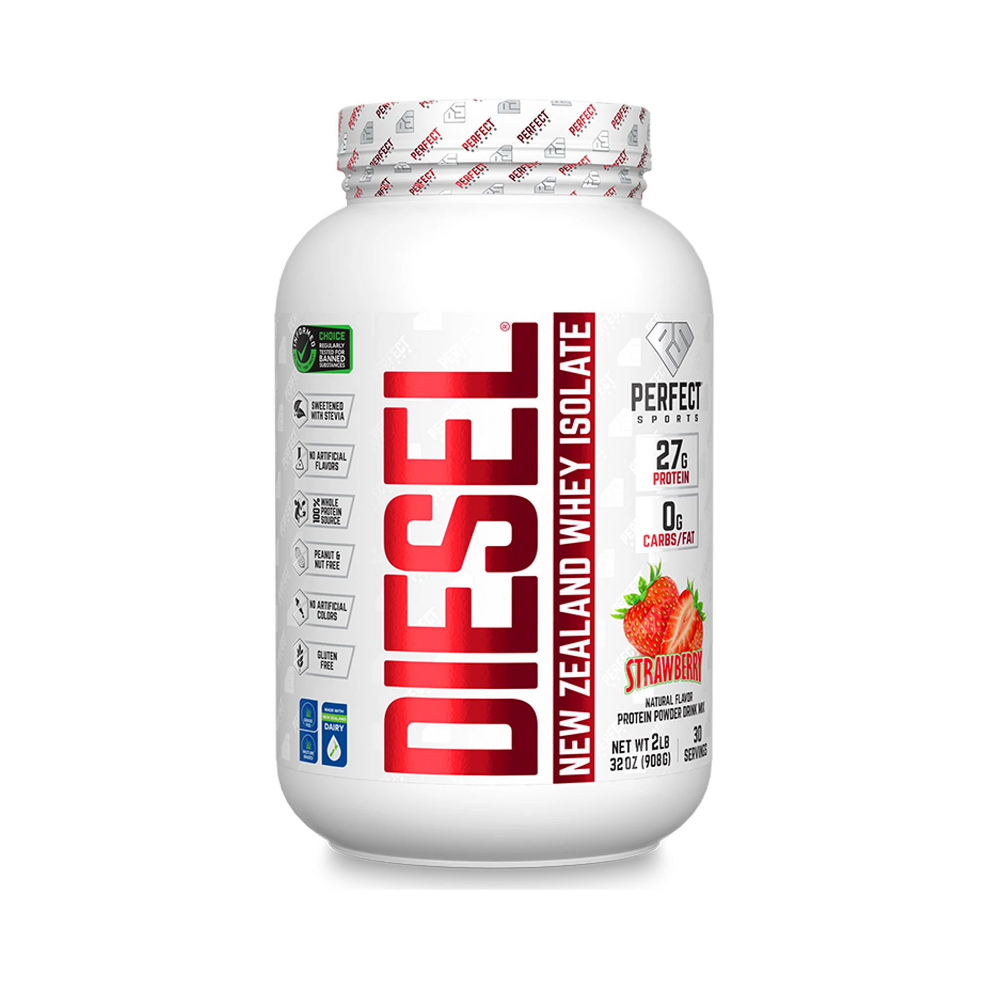 Perfect Sports DIESEL New Zealand Whey Isolate Strawberry 2lb