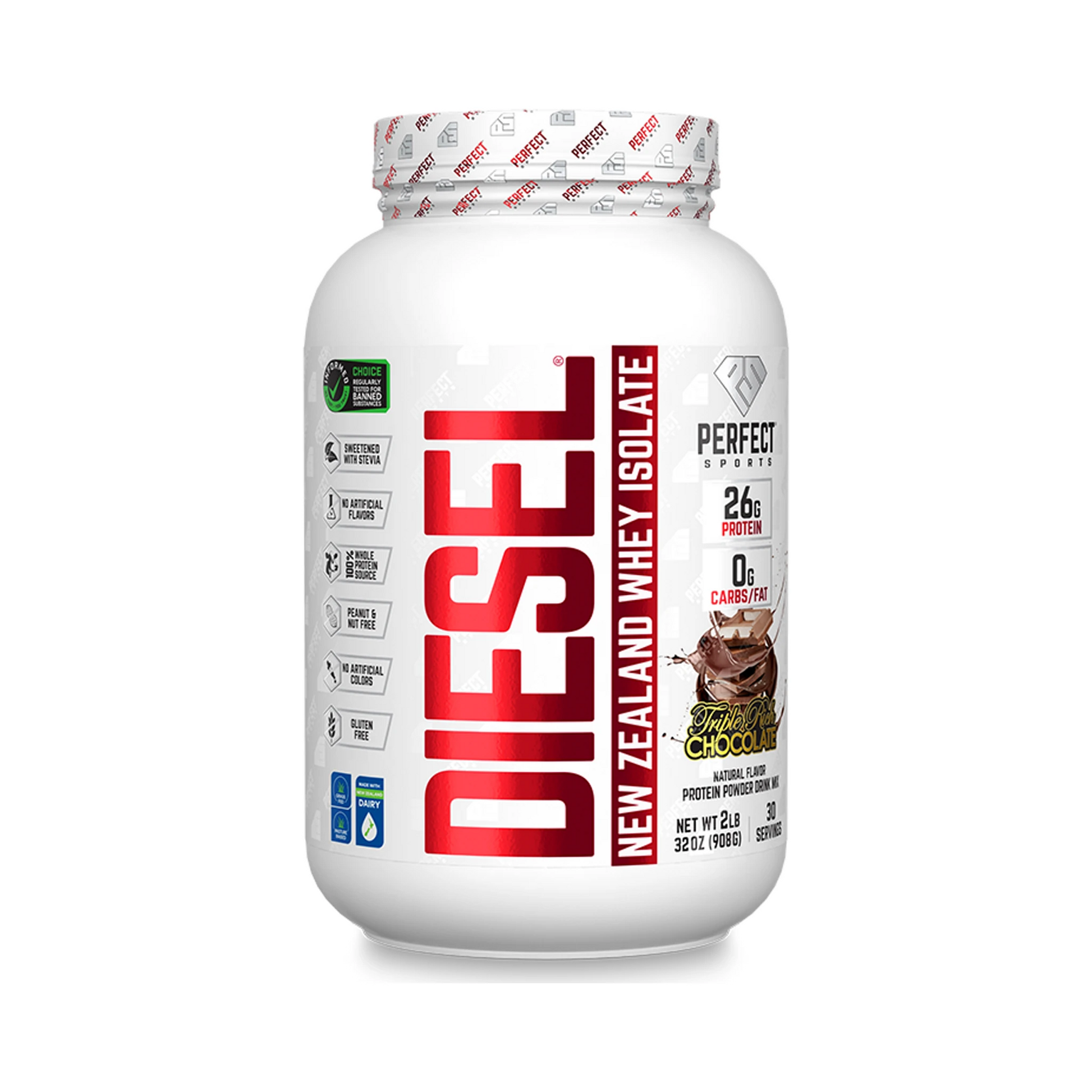 Perfect Sports DIESEL New Zealand Whey Isolate Triple Rich Chocolate 2lb